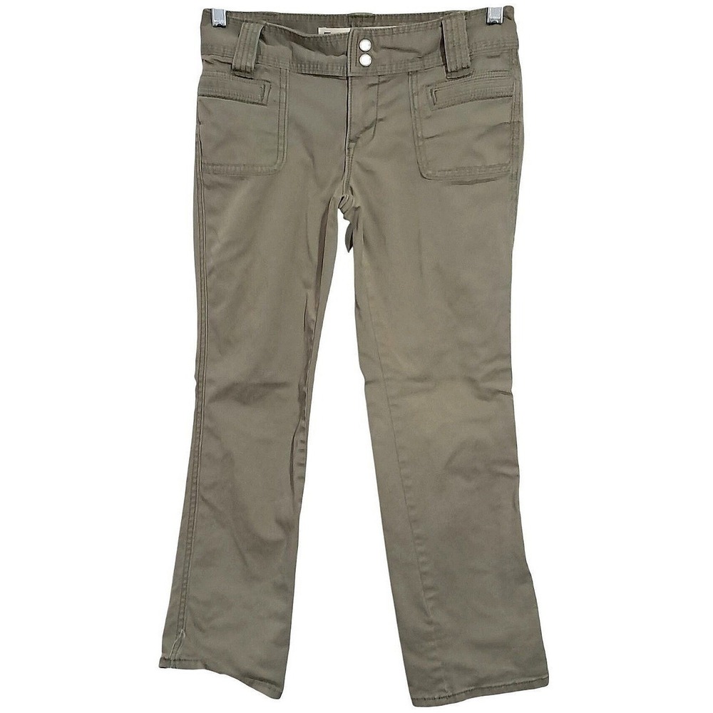 Y2K‎ Gap Ultra Low Rise Cropped Pants Women 0 Regular Military Green Utility